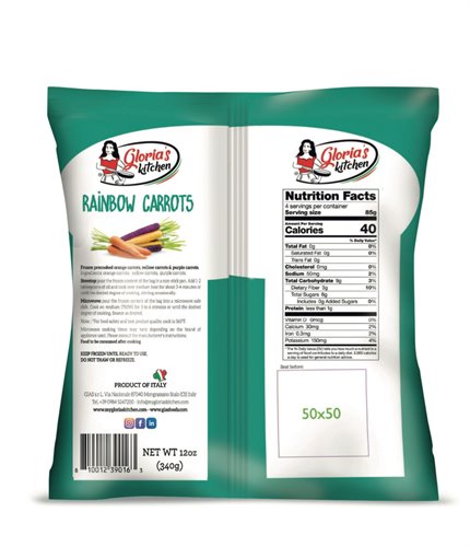 Frozen Veggies  - Glorias's Kitchen - Rainbow Carrots 